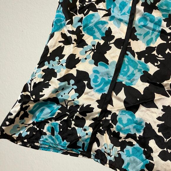 Silk floral babydoll tank top Y2K office siren career chic - Picture 8 of 9